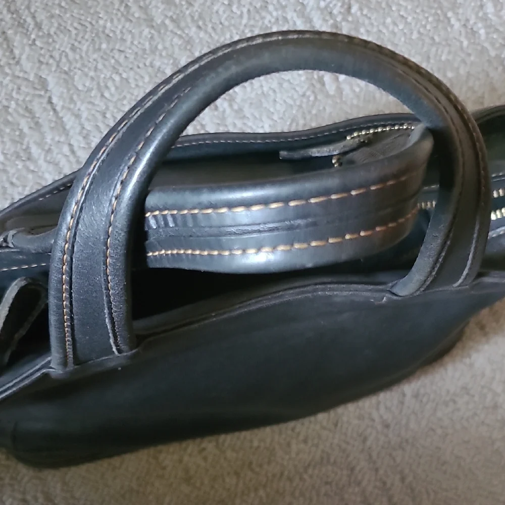 Vintage - Coach Black Satchel Structured Leather Bag - Picture 5 of 11